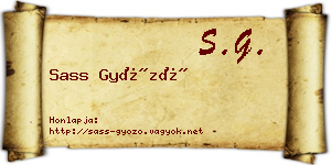 Sass Győző névjegykártya